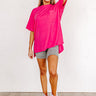 Chic And Sincere Shift Tee In Hot Pink Image - 1