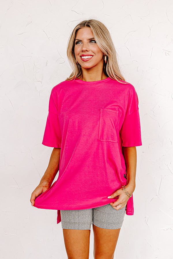 Chic And Sincere Shift Tee In Hot Pink Image - 2
