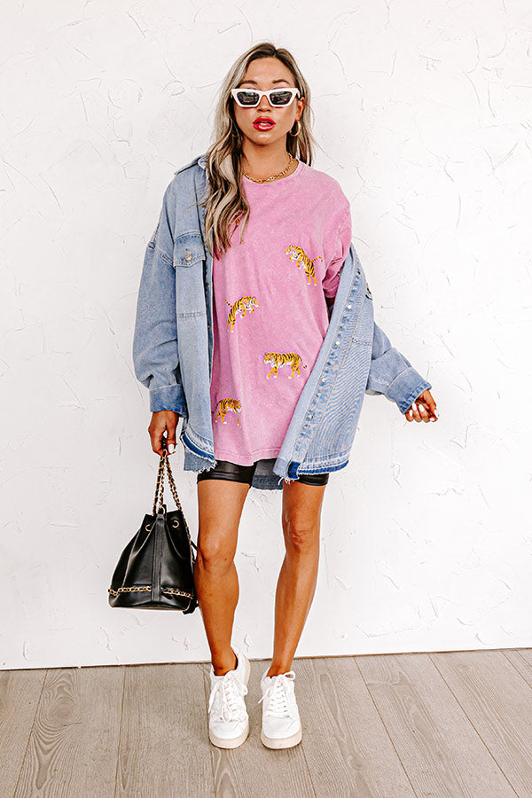 Easy Tiger Mineral Wash Graphic Tee in Pink Image - 4