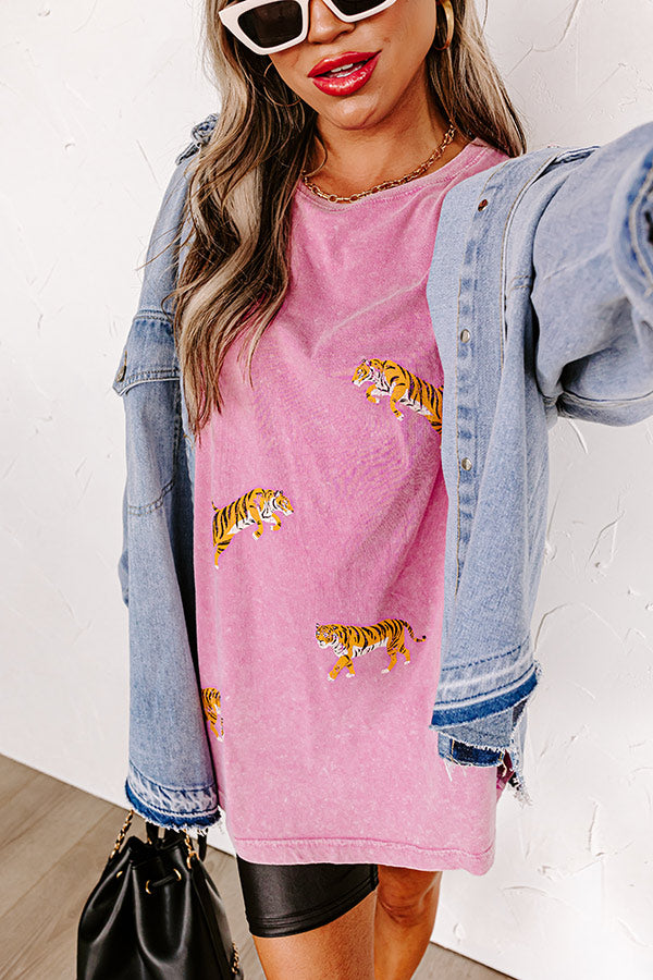 Easy Tiger Mineral Wash Graphic Tee in Pink Image - 1