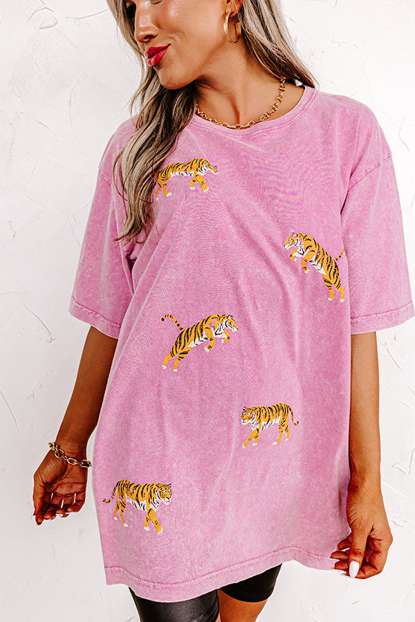 Easy Tiger Mineral Wash Graphic Tee in Pink Image - 5