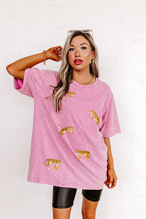 Easy Tiger Mineral Wash Graphic Tee in Pink Image - 3