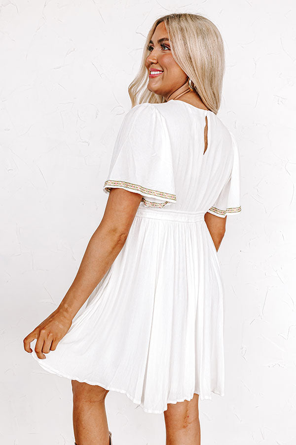 Amalfi Coast Cruising Embroidered Mini Dress Image - 3