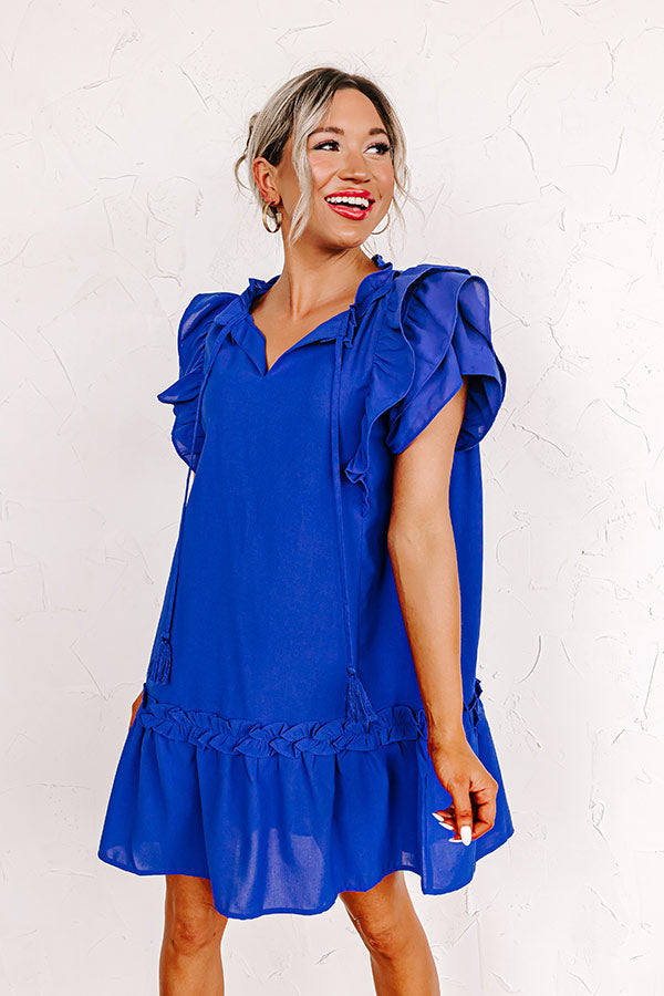 Tea At The Plaza Shift Dress In Royal Blue Image - 3