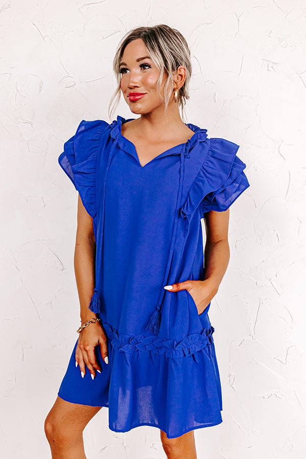 Tea At The Plaza Shift Dress In Royal Blue Image - 2