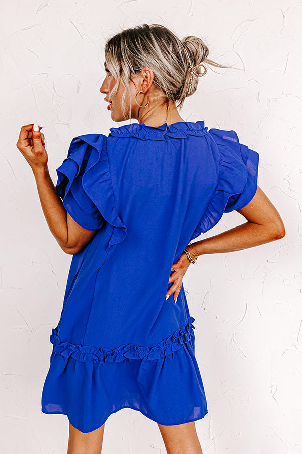 Tea At The Plaza Shift Dress In Royal Blue Image - 4