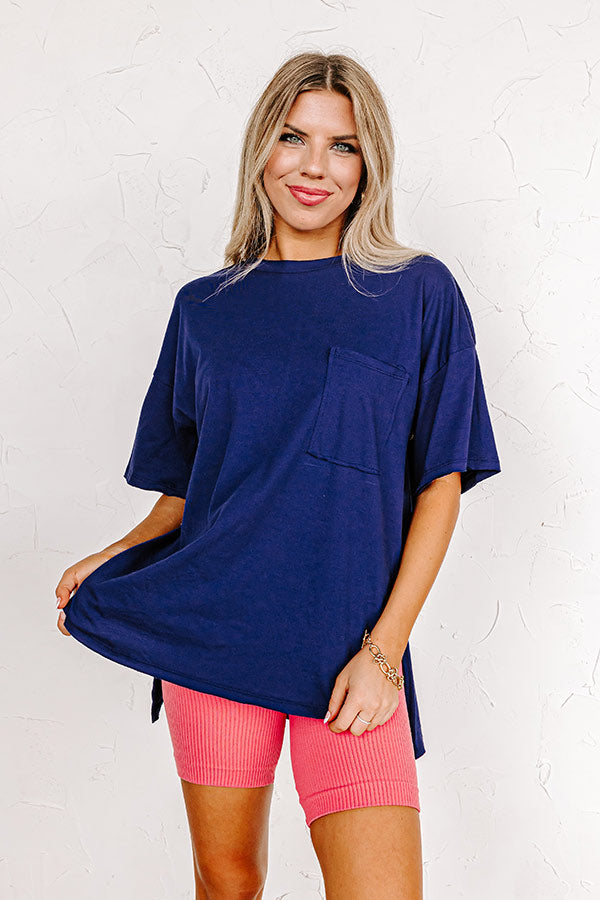 Chic And Sincere Shift Tee In Navy