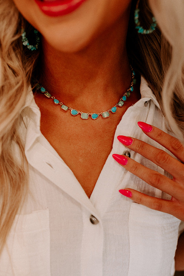 Perfectly Polished Necklace In Turquoise
