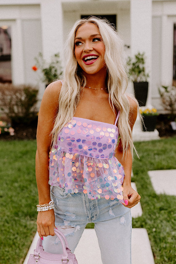 Sips Of Chardonnay Sequin Tank Image - 4