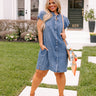 Blue Lagoon Lovely Chambray Shift Dress Curves Image - 1