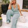 Pretty And Posh Pleated Jumpsuit Curves Image - 1