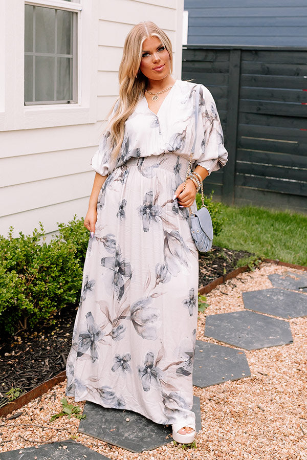 Courtyard Dreaming Floral Maxi Dress Curves