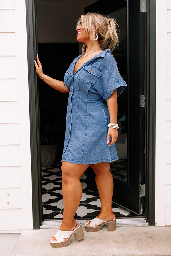 Caffeine Crush Chambray Mini Dress Curves Image - 4