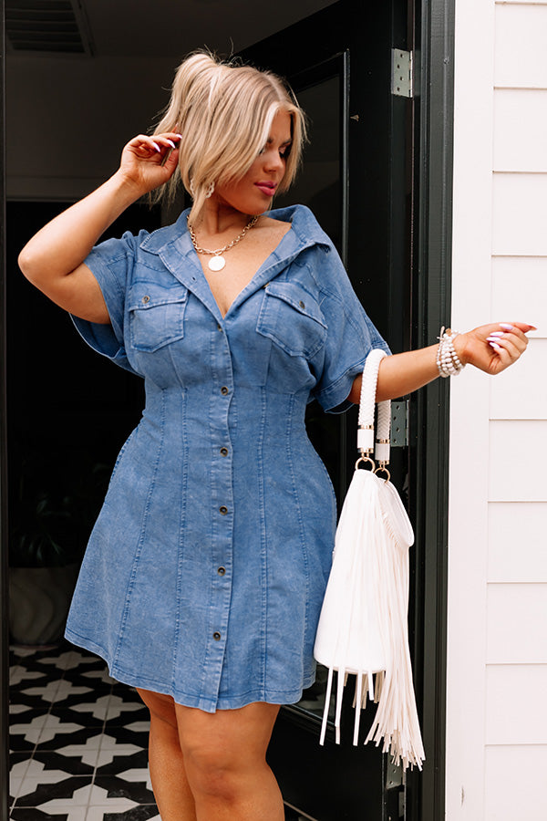 Caffeine Crush Chambray Mini Dress Curves Image - 1