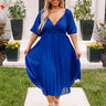 Recent Romance Pleated Midi In Royal Blue Curves Image - 1