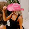 Western Skies Faux Suede Cowboy Hat in Bubblegum Pink Image - 1