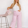 Risen The Utopia High Waist Straight Leg Jean in Pink Curves Image - 1