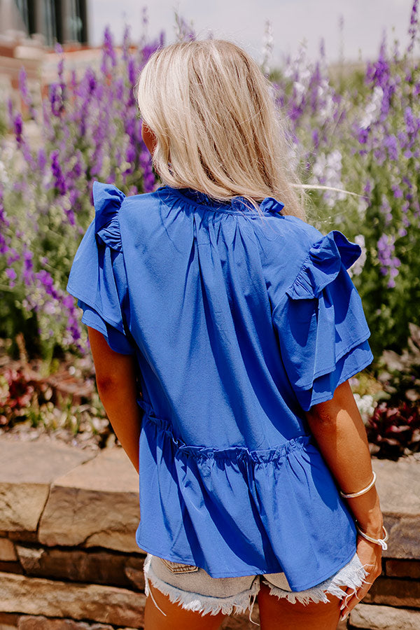 Passing Through Town Top In Royal Blue Image - 3