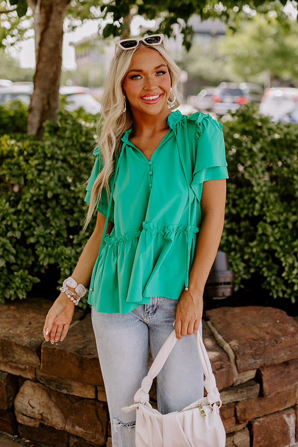 Passing Through Town Top In Kelly Green Image - 3