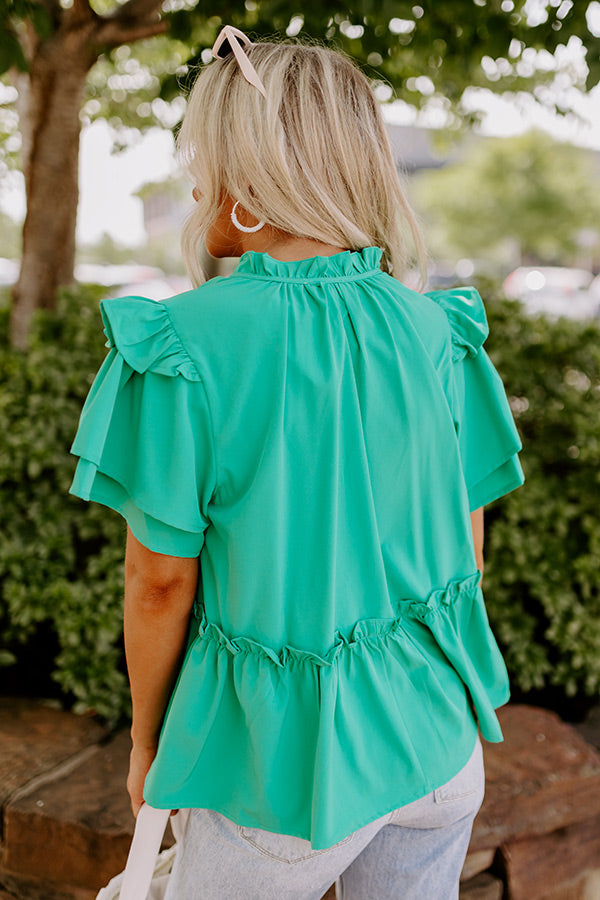 Passing Through Town Top In Kelly Green Image - 2