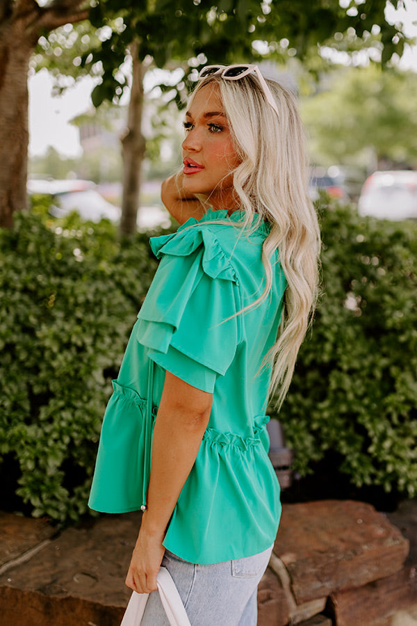 Passing Through Town Top In Kelly Green Image - 5