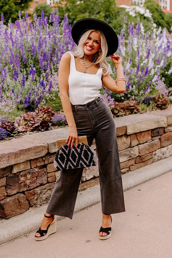 The Taron High Waist Wide Leg Pants in Vintage Black Image - 1