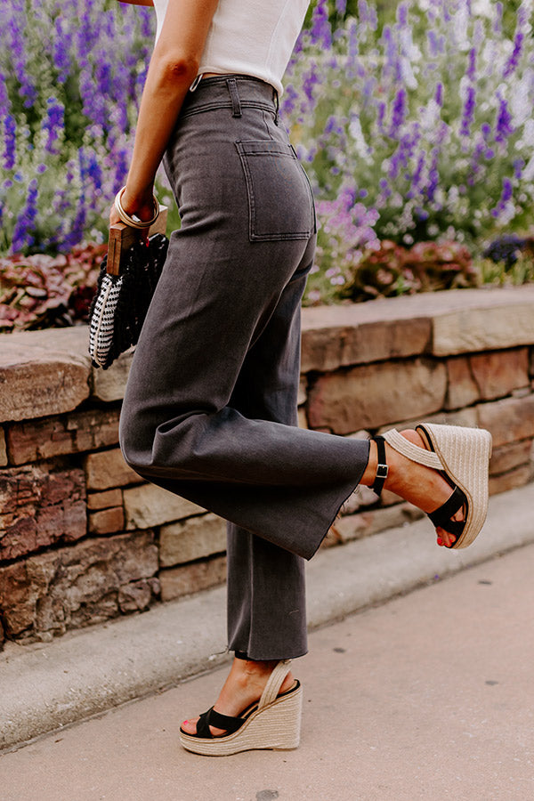 The Taron High Waist Wide Leg Pants in Vintage Black Image - 1