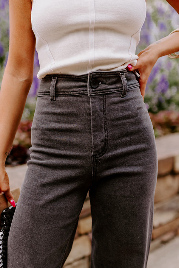 The Taron High Waist Wide Leg Pants in Vintage Black Image - 1