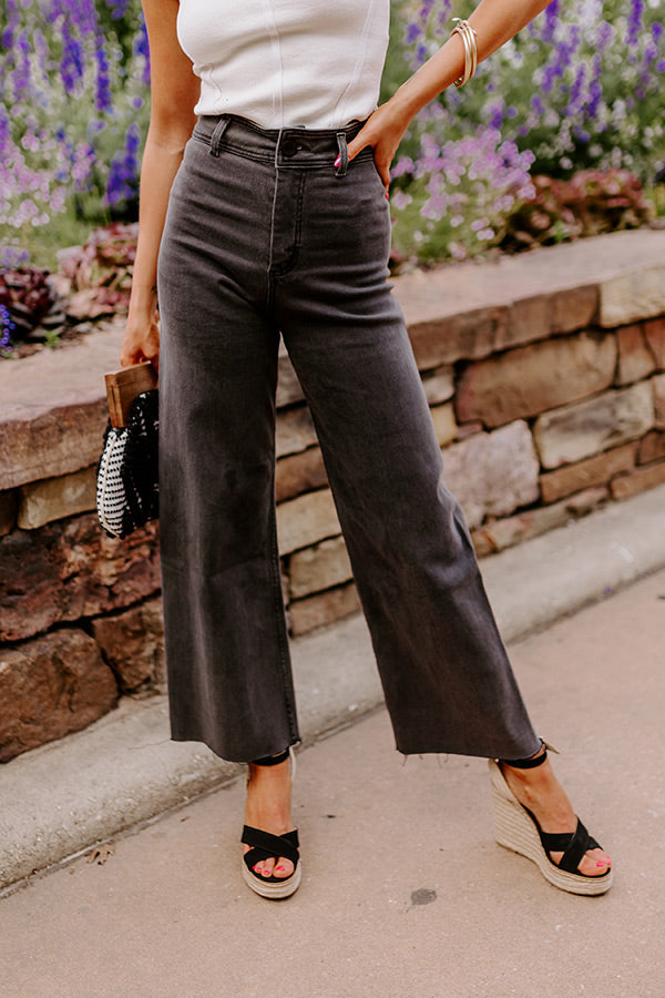 The Taron High Waist Wide Leg Pants in Vintage Black Image - 1