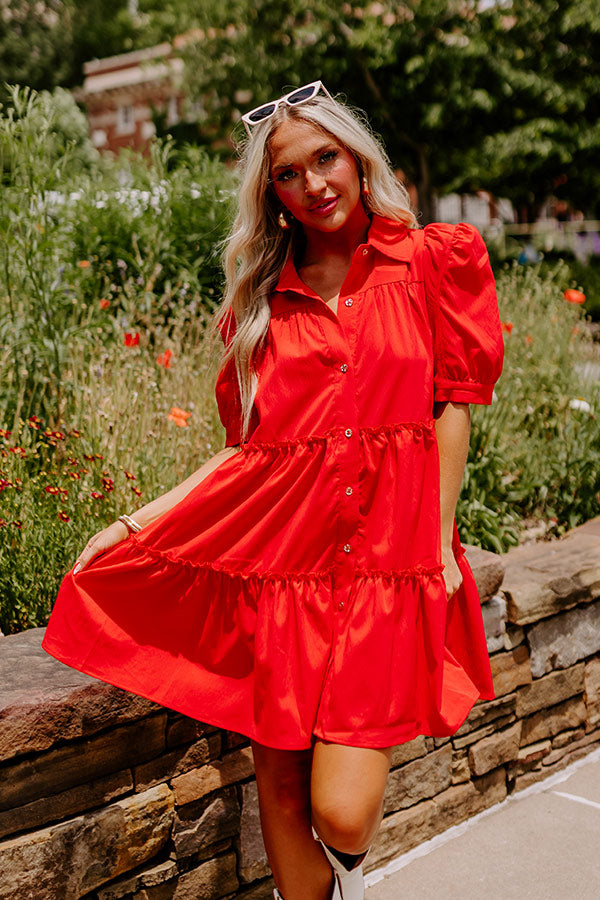 Up The Hill Babydoll Dress in Red Image - 2
