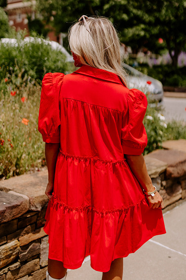 Up The Hill Babydoll Dress in Red Image - 5