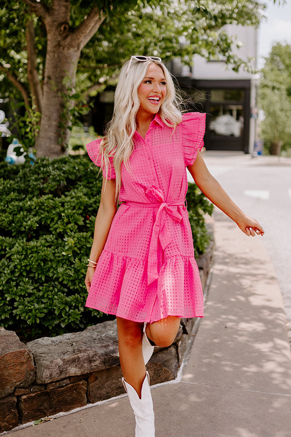 Devoted Darling Gingham Dress in Pink