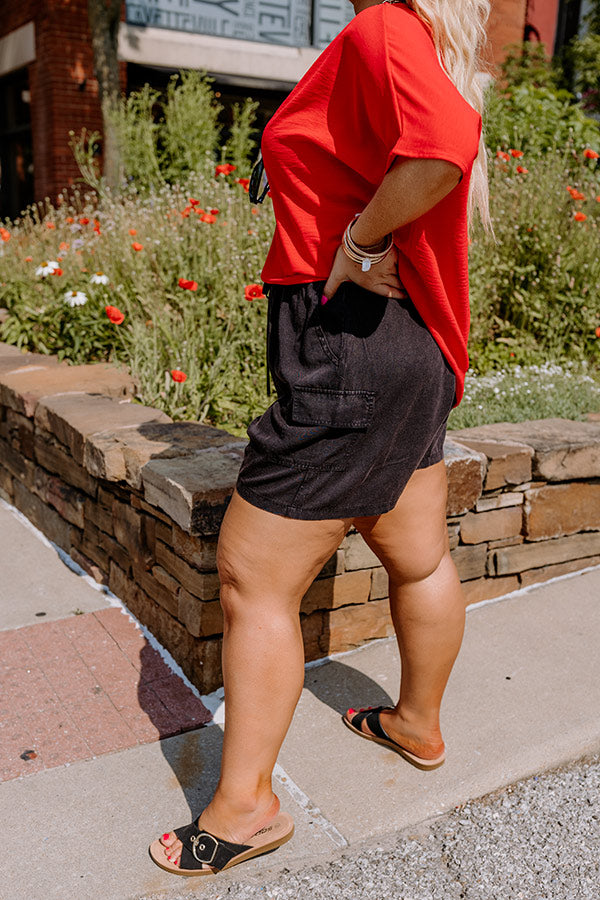 The Aleena High Waist Shorts In Vintage Black Curves Image - 1