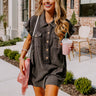 Wonderful Weekend Waffle Knit Romper in Vintage Black Image - 1