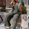Happy Sanctuary Wide Leg Jumpsuit in Army Green Curves Image - 1