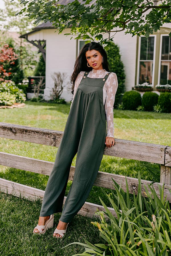 Happy Sanctuary Wide Leg Jumpsuit in Army Green • Impressions Online  Boutique