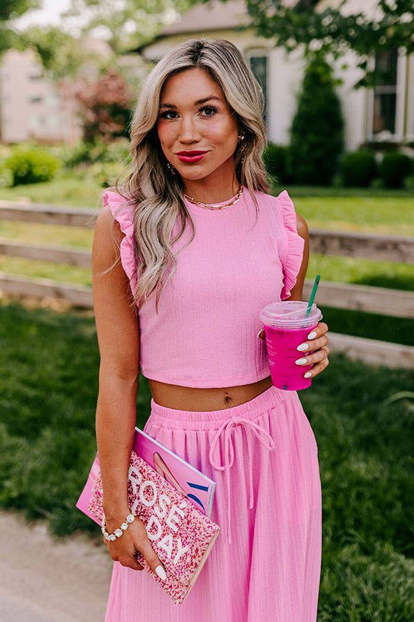 Al Fresco Fling Ruffle Crop Top Image - 4