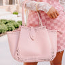 Simple Days Faux Leather Tote In Blush Image - 1