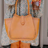 Simple Days Faux Leather Tote In Camel Image - 1