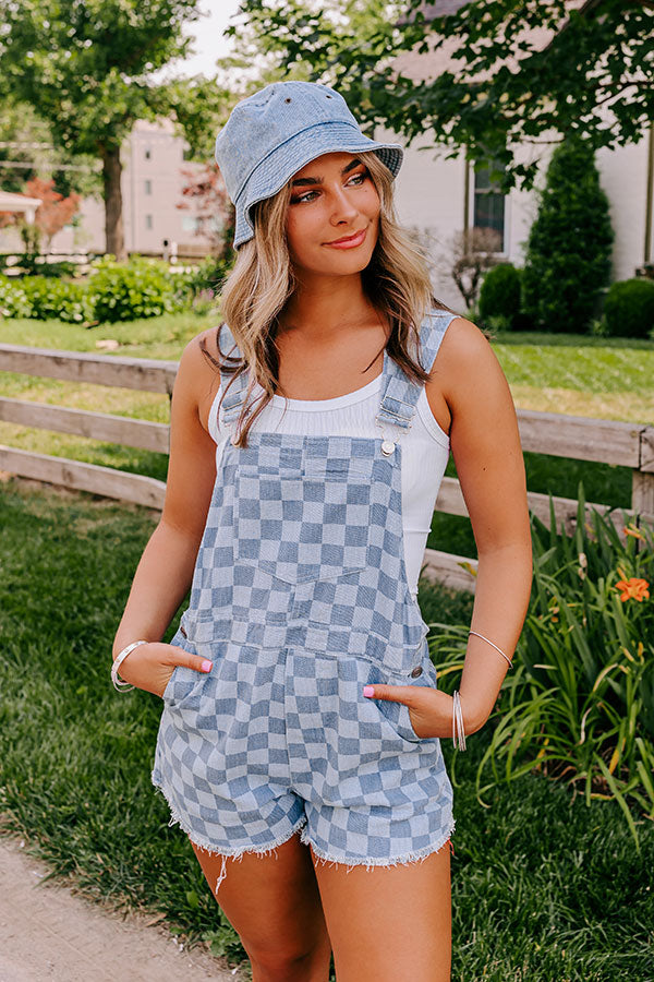 Mastermind Checkered Overalls In Blue