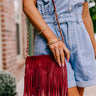 Right On Cue Fringe Crossbody In Aurora Red Image - 1
