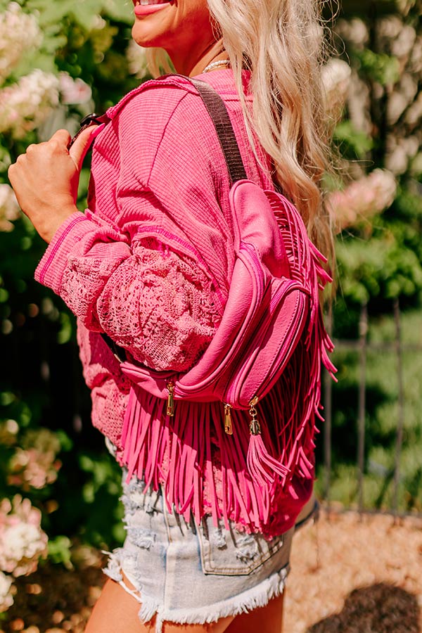 Trip Of My Life Fringe Fanny Pack In Pink • Impressions Online