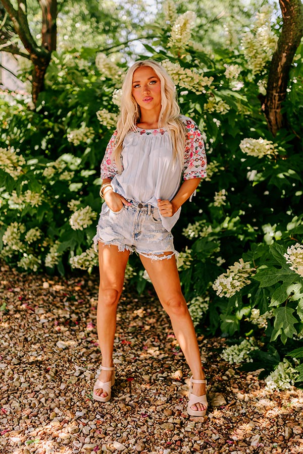 Travel To Europe Embroidered Shift Top Image - 2