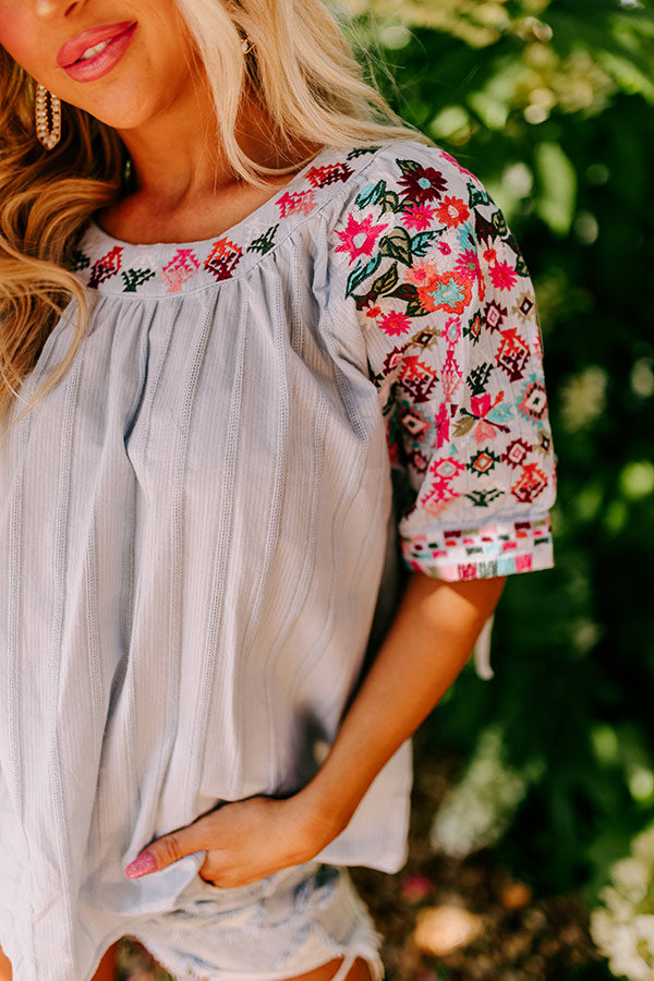 Travel To Europe Embroidered Shift Top Image - 4