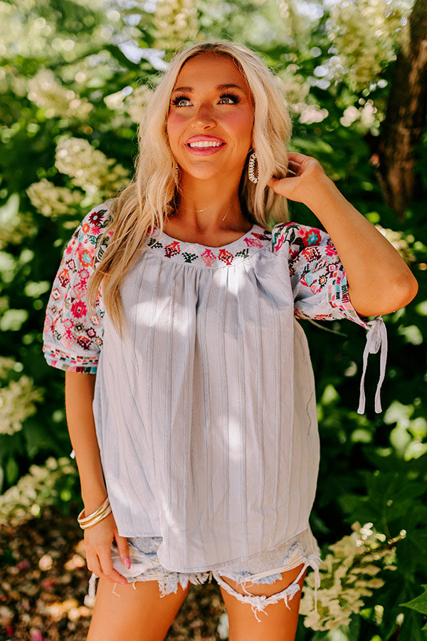 Travel To Europe Embroidered Shift Top Image - 1