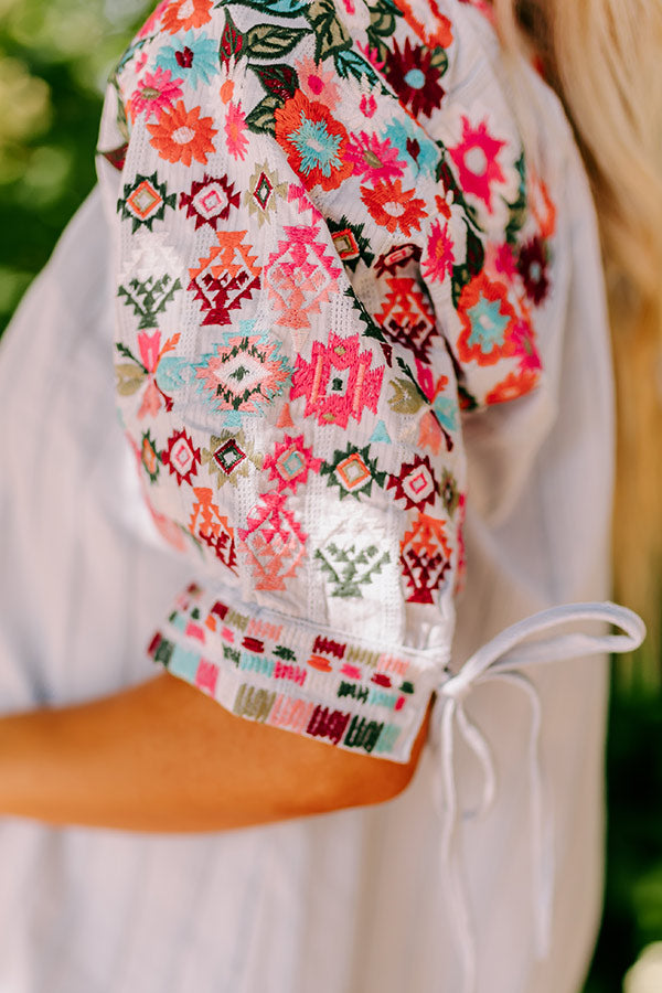 Travel To Europe Embroidered Shift Top Image - 3