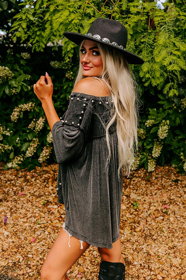 Poised Romance Embellished Top In Vintage Black • Impressions Online ...