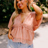 Simply Mesmerized Lace Top in Dusty Peach Curves Image - 1