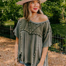 Poised Romance Embellished Top In Olive Image - 1