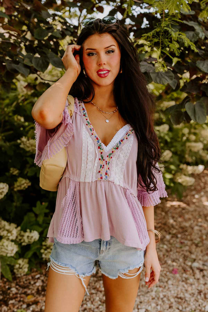 Out For Brunch Knit Babydoll Top